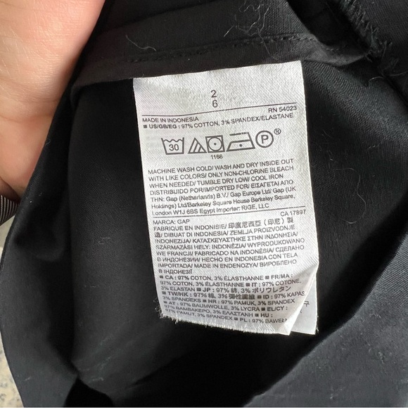 Gap Black Cotton Pleated Zipper Back Skirt Size: 2 - Picture 5 of 6